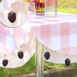 com-four 8 x Tablecloth Weights - Weatherproof Tablecloth Weights with Clip - Table Cloth Clip in Blackberry Design