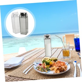 Alipis 2 Pack Milk Carton Water Bottles Reusable Milk Jugs Leakproof Juice Bottles