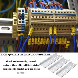 WUTUSENT 3pcs 35mm Din Rail Slotted Aluminum RoHS 4" Inches Long 35mm Wide 7.5mm High MXU-DIN-100 (3PCS 4inch)