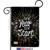 New Year Start Garden Flag Set Wood Dowel Clock Countdown