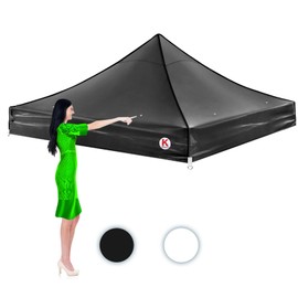Upgraded 10x10 Canopy Replacement Top with 8 Drainage Holes Prevents Collapse (Black)