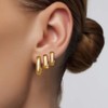 3Pairs Gold Hoop Earrings Set for Women, 14K Gold Plated