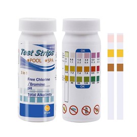 100 Pcs Hot Tub PH Test Strips,3 in 1 Water Hardness Test Kit,Water Testing Kits For Drinking Water, For Swimming Pool & Spa Test, Quick Detect For Ph, Total Chlorine,Total Alkalinity