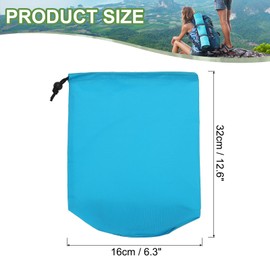 PATIKIL Stuff Sack, 15,2 x 33 cm, wasserdichter Outdoor-Aufbewahrungstasche, tragbarer Kordelzug-Staubklappenbeutel, leichter Schlafsack für Camping, Wandern, Rucksackreisen, Blau