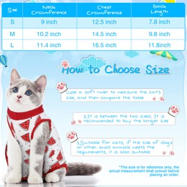 Kacctyen 6 Set Cat Recovery Suit After Surgery Female and Male Cat Surgery Suit Kitten Recovery Suit E Collar Alternative Pajama Cat Clothes for Spay Suit Abdominal Skin Anti Licking(Fruit,Small)