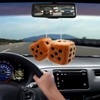 Moioee Pair of Retro Square, 3 inch Fuzzy Plush Dice