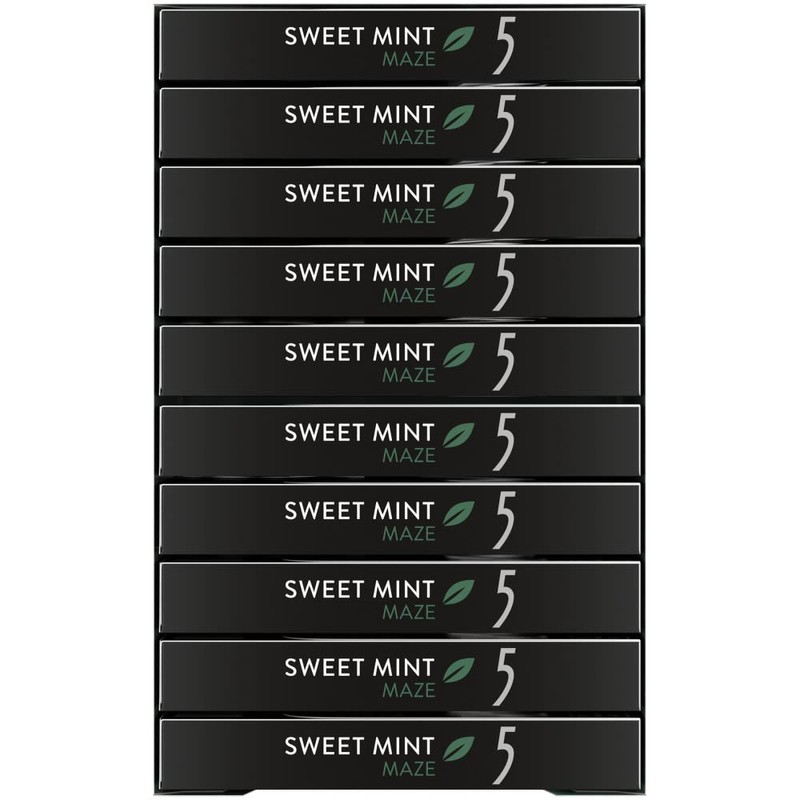 5 Gum Sweet Mint Sugarfree Gum, 15 Piece (10 Packs)