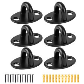 Stainless Steel Heavy Duty Mini Ceiling Hooks, Ceiling Hooks Pad Eyes Plate Marine Hardware Hooks with Screws(6pcs Mini Pad Eye)