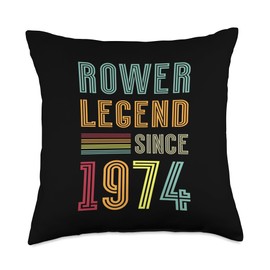 Rower Legend 1974 51 Years Rowing Coach 51st Birthday Rower Throw Pillow