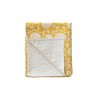 Creative Co-Op Block Print Cotton and Linen Throw, Yellow