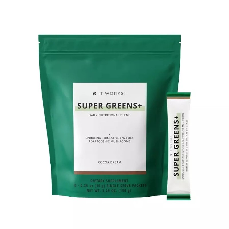ItWorks! Super Greens Cocoa Dream On-the-go Supports digestion and metabolism.