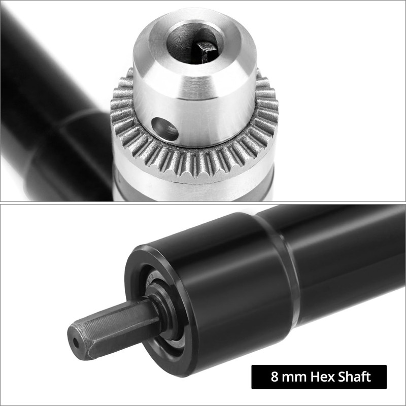 QWORK® Angle Drill Chuck, 90°, Drill Chuck 0.8-10 mm, Aluminium