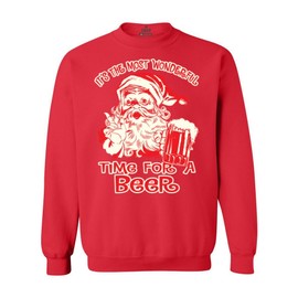 shop4ever It's The Most Wonderful Time for a Beer Crewnecks Christmas Sweatshirts 2XL Red 13441