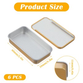 Classicseali 6PCS Mini Salt Tin, 6 Colors Small Tin Box, 2.36 X 1.34 X 0.43 in Small Metal Tin, Rectangular Slide Top Tin Box, for Candies Jewelry Crafts