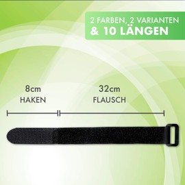 FrogJim Black Velcro Cable Ties with Buckle, Re-Usable Velcro Strap, 20 mm Wide Nylon with Re-Closable Zip Bag