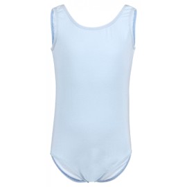 tanzmuster Lissy Children's Ballet Jersey with Wide Straps in Light Blue, Size 164/170