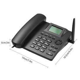 Sunydog Cordless Landline Phone Desk Phone Holder GSM 850/900/1800/1900MHz Dual SIM Card Cordless Phone 2G with Antenna Radio Alarm Clock Recording Function SMS 6 Languages