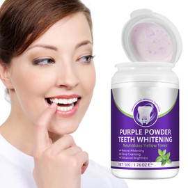 Lila Zahnaufhellungs Pulver, Natürliche Formel lila Pulver Zahnaufhellung Booster, Sanfte Reinigung, Orale Wiederherstellung, Schützt Die Zähne, Erfrischen Den Atem (50g, 1pcs)