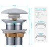 Ulytid Ceramic Pop Up Valve Drain Fitting for Washbasin, Universal