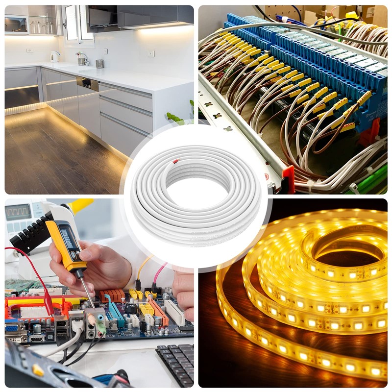 Emitever Wall Cable LED Lighting Copper Wire, 18 Gauge, Multi,