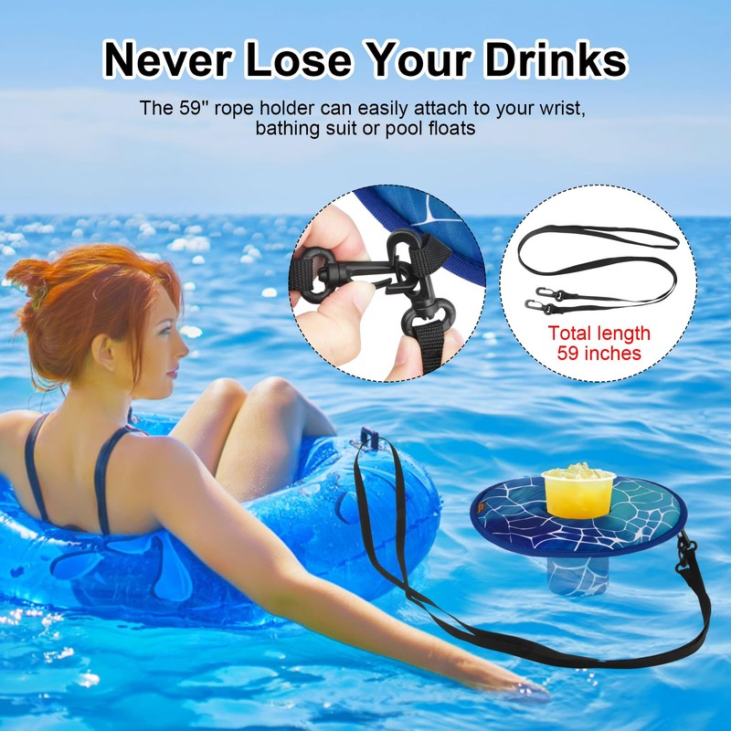Desing Wish 2 Pcs Drink Holder Floats Swimming Pool Neoprene