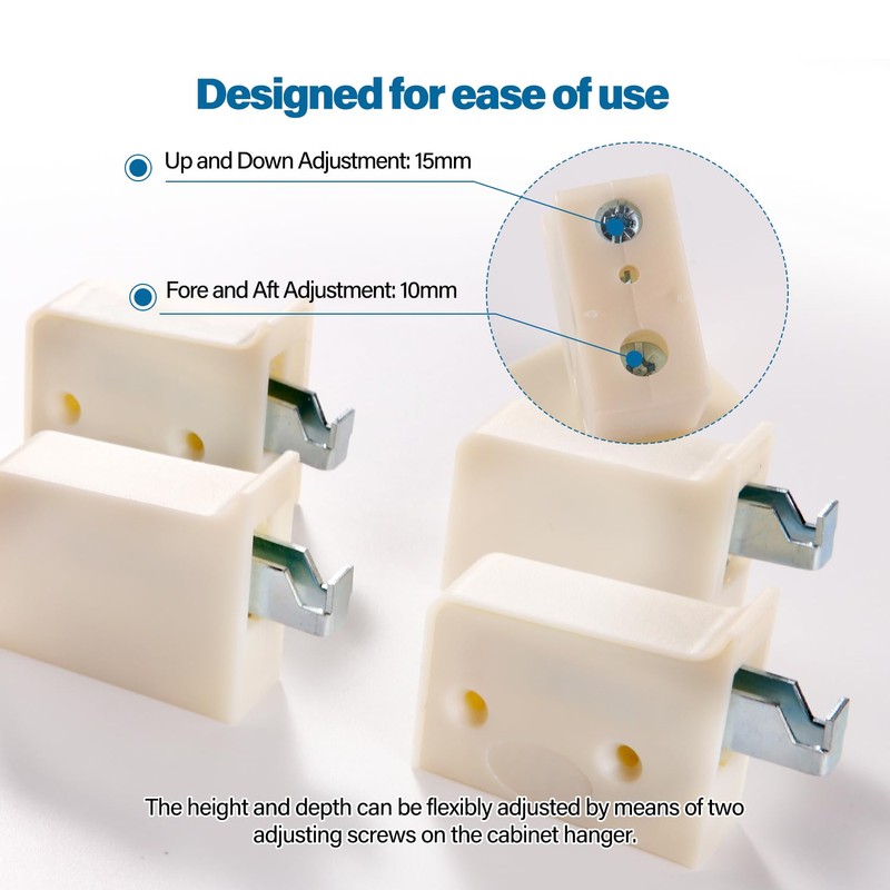 VooGenzek 4 PCS Cabinet Suspension Brackets, Cupboard Wall Mounting, Kitchen