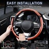 Amiss 3pcs Carbon Fiber Anti-Skid Steering Wheel Cover, Waterproof &