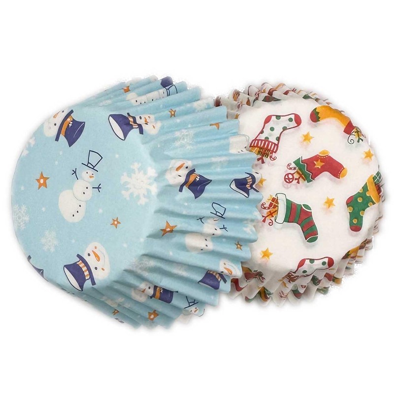 Scrumptious 36PC Christmas Greaseproof Paper Cupcake Cases for Baking -