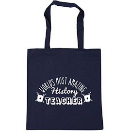 Hippowarehouse World's most amazing history teacher Tote Shopping Gym Beach Bag 42cm x38cm, 10 litres