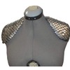 Scale Mail Epaulettes in Knitted Dragonhide Armor - Silver