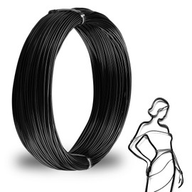 ZDLSDL Craft Wire 1 mm, Black Craft Wire Diameter 1 mm x 50 m, Aluminium Wire 1 mm Aluminium Wire, Wire for Crafts, Ideal for Jewellery Making, Binding Wire and Modelling Wire (1.0 mm 50 m Black)