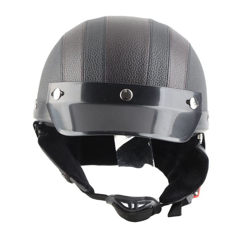 Half Helmet Breathable Sun Blocking Retro Safe PU Leather Motorcycle