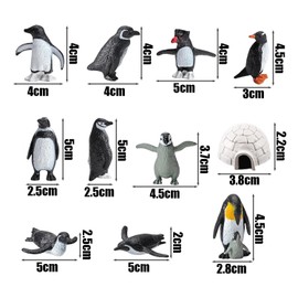 CYNOSURETECH 11 Pieces Mini Penguin Model, Simulated Penguin Model, Plastic Animal Model, Children'S Educational Model, Children'S Toys