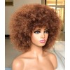 HIHOO Short Afro Wig with Bangs for Black Women Afro