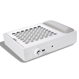 CHRISTINE SHELLY Nail Dust Collector with Reusable Filters, 56W Powerful Vacuum Fan with Disposable Filter Cotton Dust Collection Machine Hand Pillow for Acrylic Nails Polish Gel Nails Salon, White