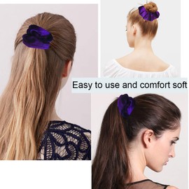 GUVASS 12 Pack Hair Scrunchies Purple Velvet Elastics Scrunchy Bobbles Soft Hair Bands Hair Ties
