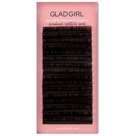 Salon Professional Mixed Length Eyelash Extensions by Glad Lash | J Curl | 7mm through 14mm Lengths | Individual Single Strands on the Tray | Synthetic Mink | 100% Vegan Lashes 9mm 0.20mm