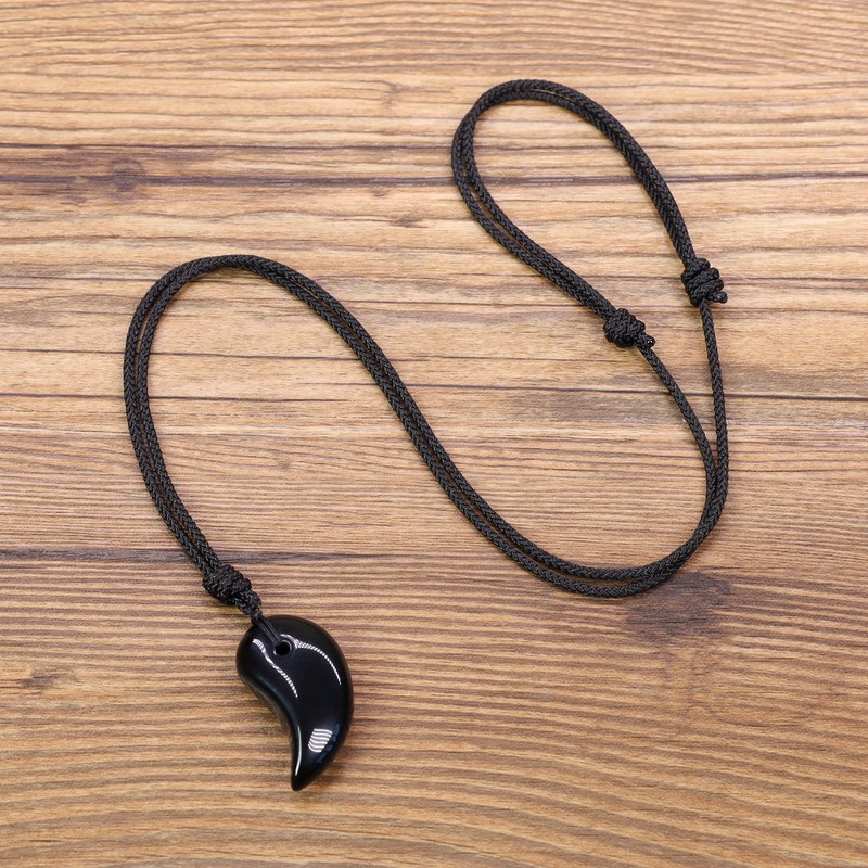 COAI Obsidian Goketsu Amulet Pendant Necklace, Unisex