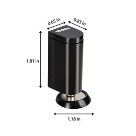 VACNEA Magnetic Door Stopper No Drilling Door Stop Wall&Wallpaper Protect Height Adjustable Windproof Door Holder Keep Door Open with Screws and Adhesive Pads, 1 Pack, Black