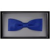 TigerTie Pre-Tied Slim Bow Tie Plain + Box, darkblue