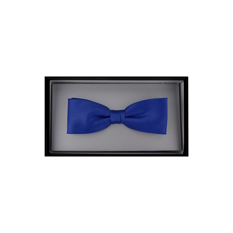 TigerTie Pre-Tied Slim Bow Tie Plain + Box, darkblue