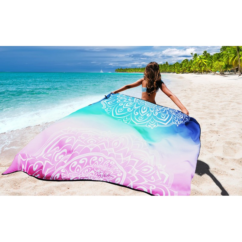 HIHOHO Beach Blanket Waterproof Sandproof Extra Large Beach Mat 79"