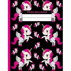 Primary Story Journal: Cute Kawaii Unicorn Cover, Dotted Midline and Picture Space | Grades K-2 School Exercise Book | 100 Story Pages