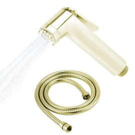 NatureSculpt Mobile Shower Head for Camping with 1.2 m Hose, Adjustable Water Supply, for Motorhome, Vanlife & Outdoor Sinks, Compact, Portable, Robust ABS (Gold)