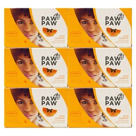 E de B Jabón En Barra Clarificante Para Piel Y Cuerpo Paw Paw, Extracto De Papaya Con Vitamina E, 180 G/6,3 Oz (Paquete De 6)