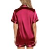 Samring Women's Satin Pajamas Set Classic Sleepwear Short Sleeve Summer