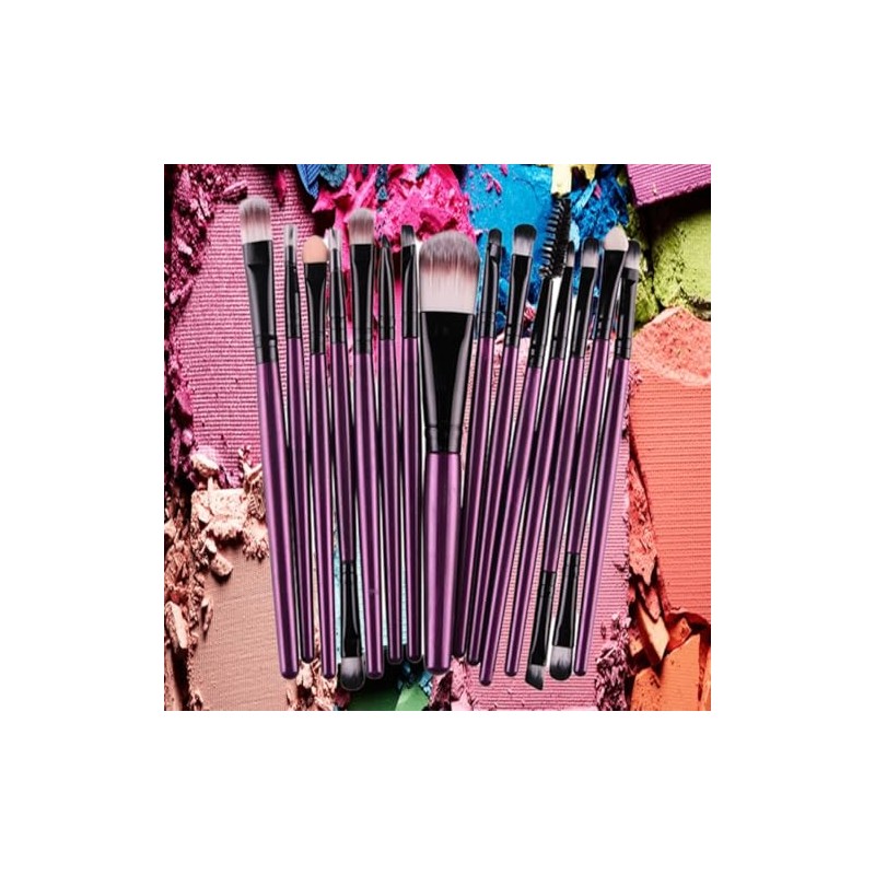 Lurrose Juego de 15 Brochas de Maquillaje y Uso Profesional