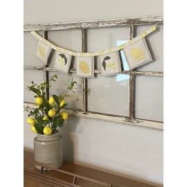 Handmade Lemon Canvas Bunting Banner-4 ft. Farmer’s Market or Lemonade Stand banner