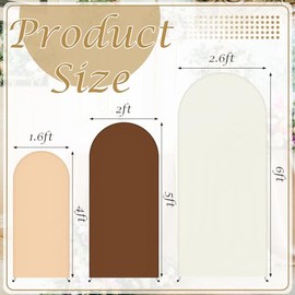 SmoothNovelty SmoothNovelty 3 Pieces 4ft, 5ft, 6ft Wedding Arch Cover 2 Sided Spandex Backdrop Cover for Birthday Baby Shower Stand Decoration(Beige, Brown, White)