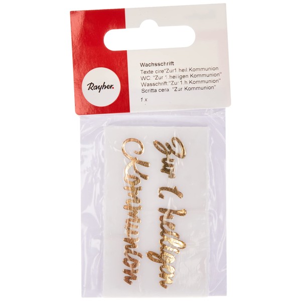 Rayher 31584616 Wax Lettering: To the First Holy Communion, Gold,